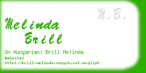 melinda brill business card